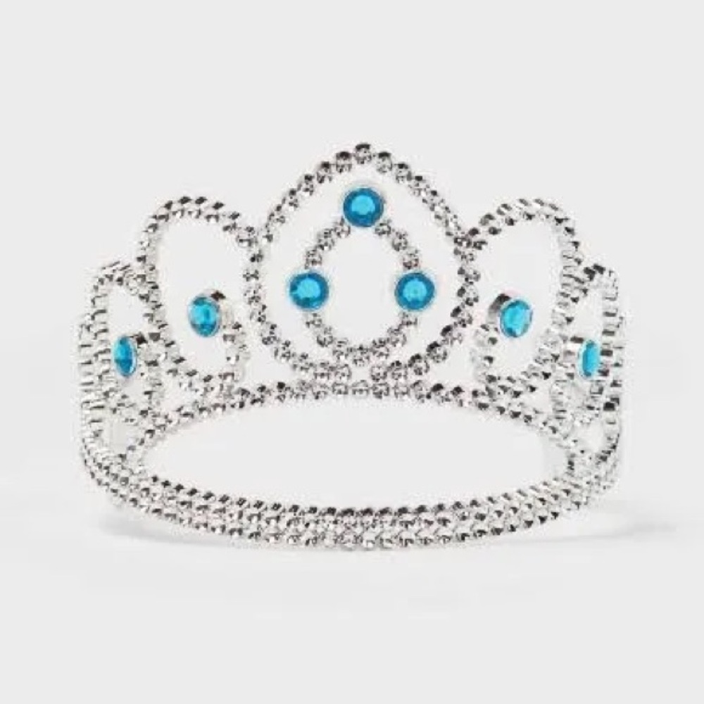 5/$5 Spritz Silver Tiara with Blue Gemstones